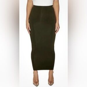 Naked Wardrobe, NWOT, S, Olive Green Hourglass Midi Skirt